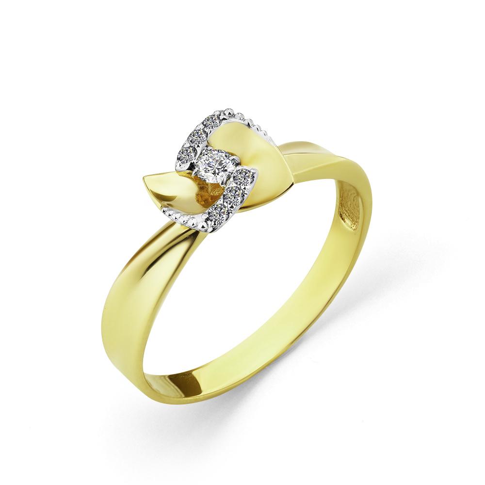 Кольцо из лимонного золота Мастер Бриллиант 06M1-308348-00-00 с бриллиантом