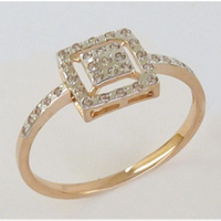 Золотое кольцо Золотые узоры 1-4307 с фианитом