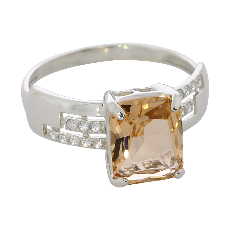 Серебряное кольцо ЮК Maskom 1000-0151-р с фианитом и ювелирным кристаллом