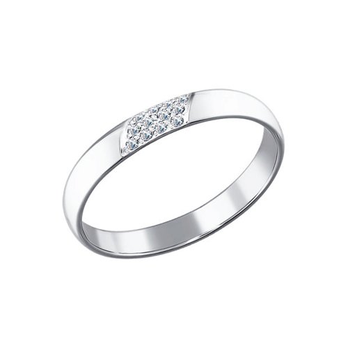 Обручальное кольцо из белого золота SOKOLOV с бриллиантами 1010434