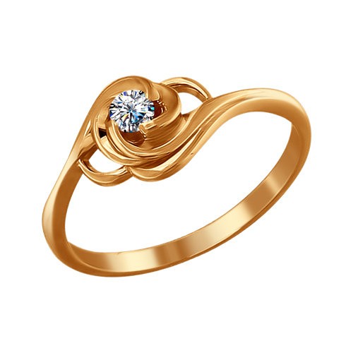 Золотое кольцо SOKOLOV 1010462 с бриллиантом
