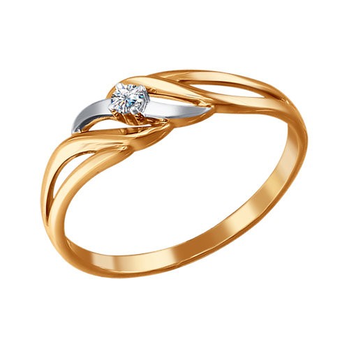 Золотое кольцо SOKOLOV 1010586 с бриллиантом