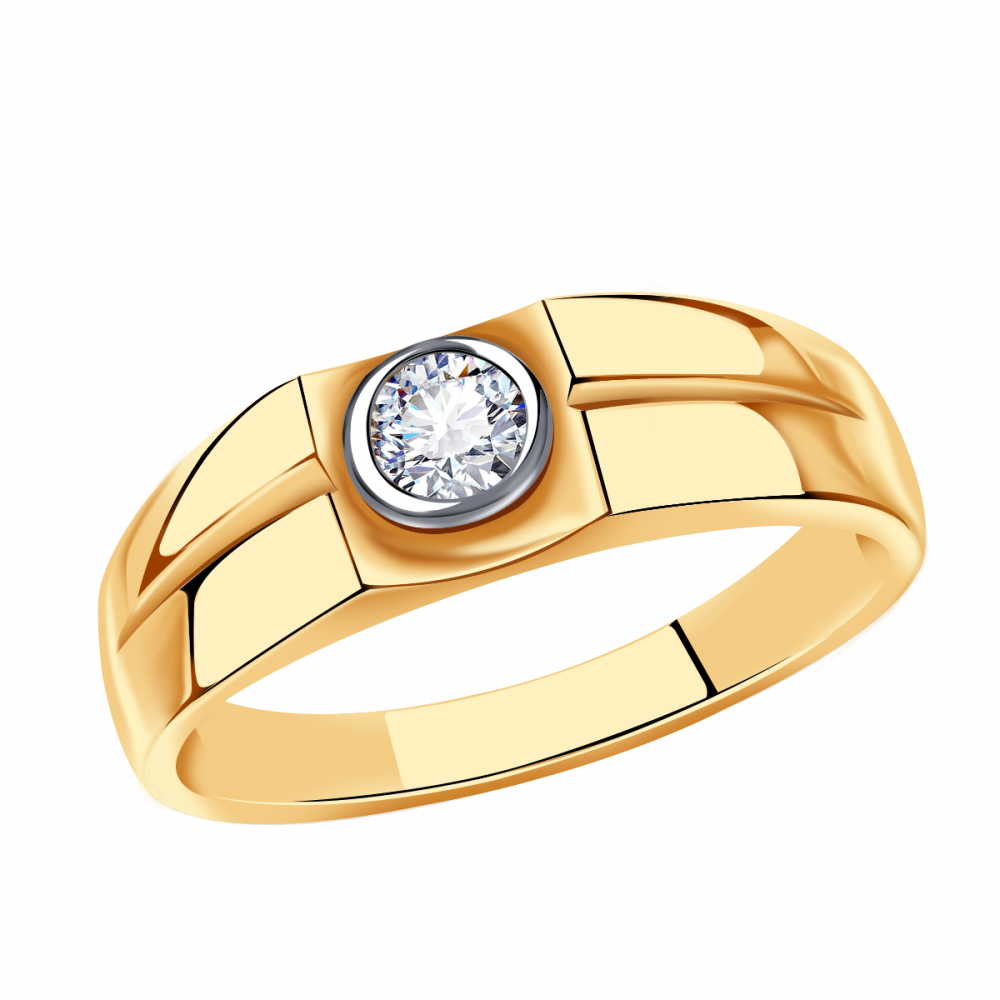 Золотое кольцо Александра 1010732ск с бриллиантом