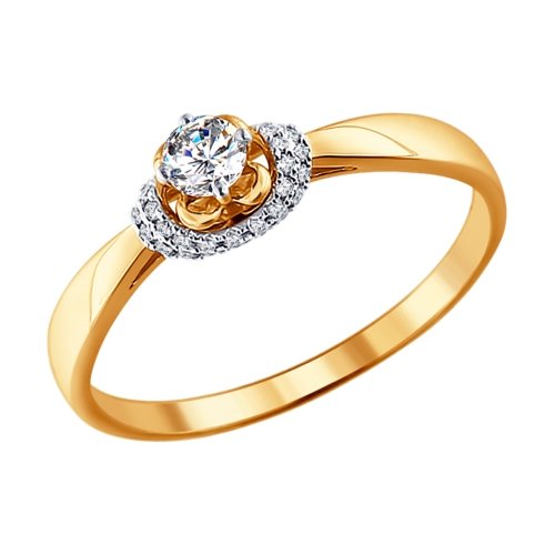 Золотое кольцо SOKOLOV 1011107 с бриллиантом