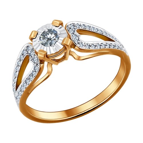 Золотое кольцо SOKOLOV 1011121 с бриллиантом