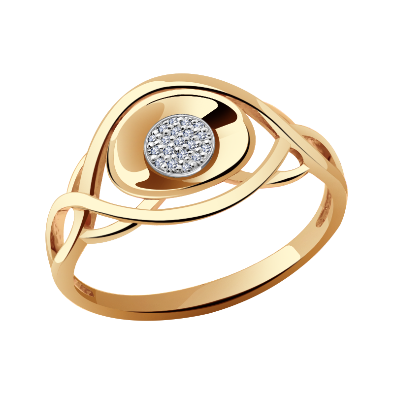 Золотое кольцо Александра 1011122ск с бриллиантом