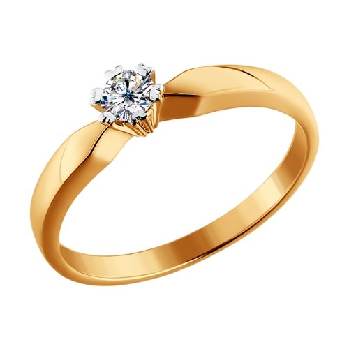 Золотое кольцо SOKOLOV 1011235 с бриллиантом