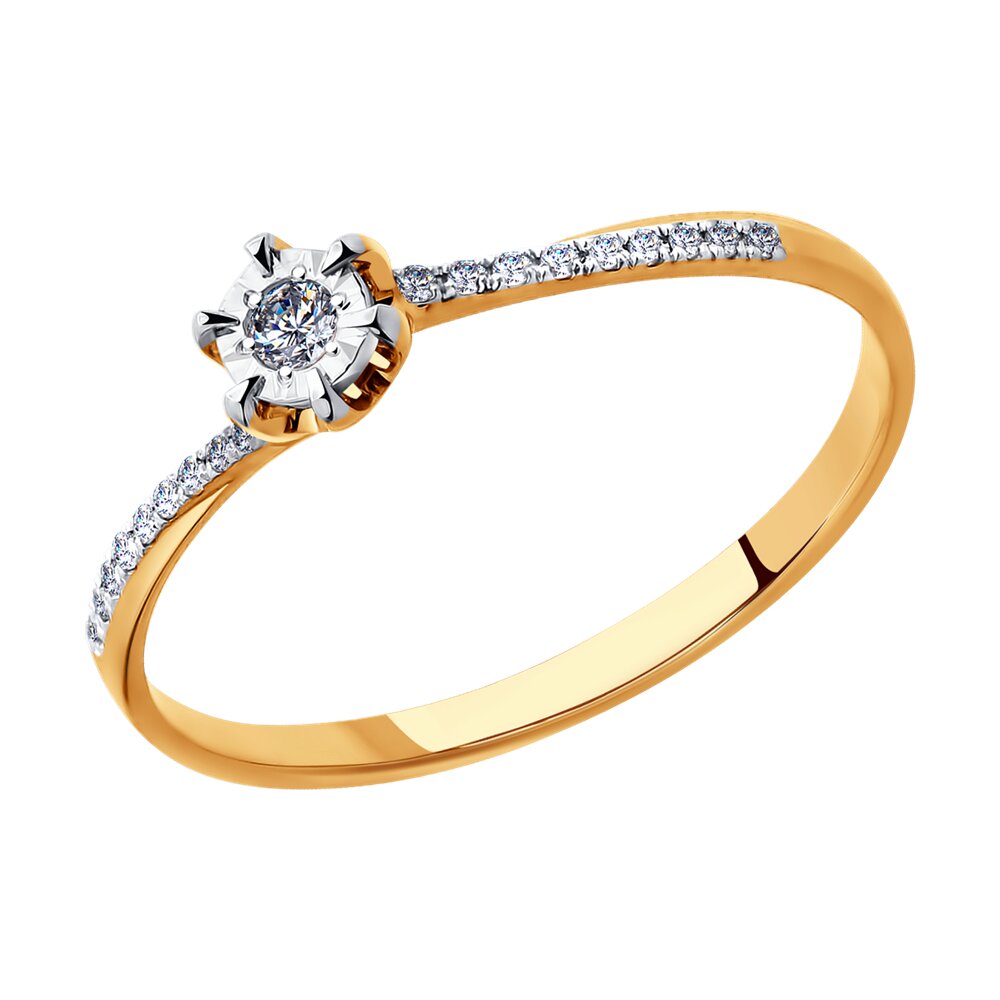 Золотое помолвочное кольцо SOKOLOV с бриллиантом 1011408