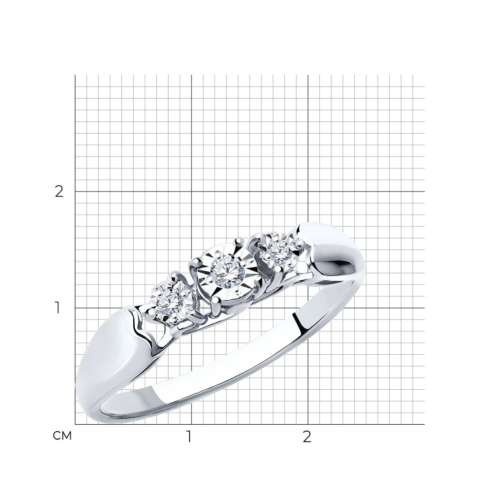 Кольцо из белого золота SOKOLOV 1011469 с бриллиантом: Белое золото 585°  пробы — купить в ювелирном интернет-магазине Diamant
