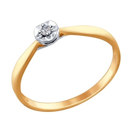 Золотое кольцо SOKOLOV 1011568 с бриллиантом