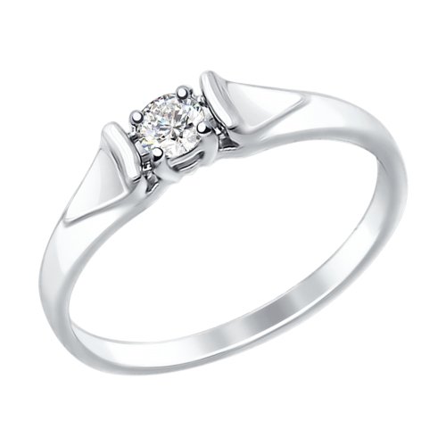 Помолвочное кольцо из белого золота SOKOLOV с бриллиантом 1011614