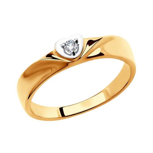 Золотое помолвочное кольцо SOKOLOV с бриллиантом 1011618