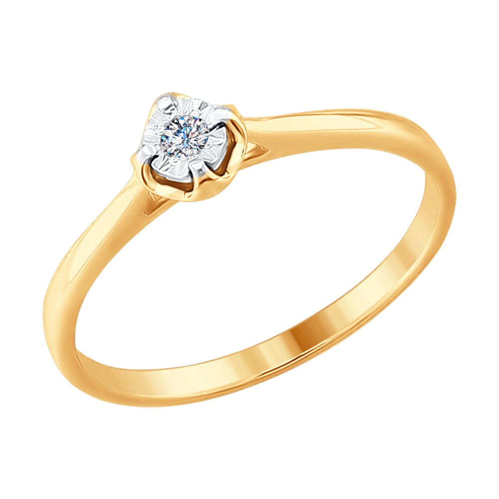 Золотое помолвочное кольцо SOKOLOV с бриллиантом 1011621