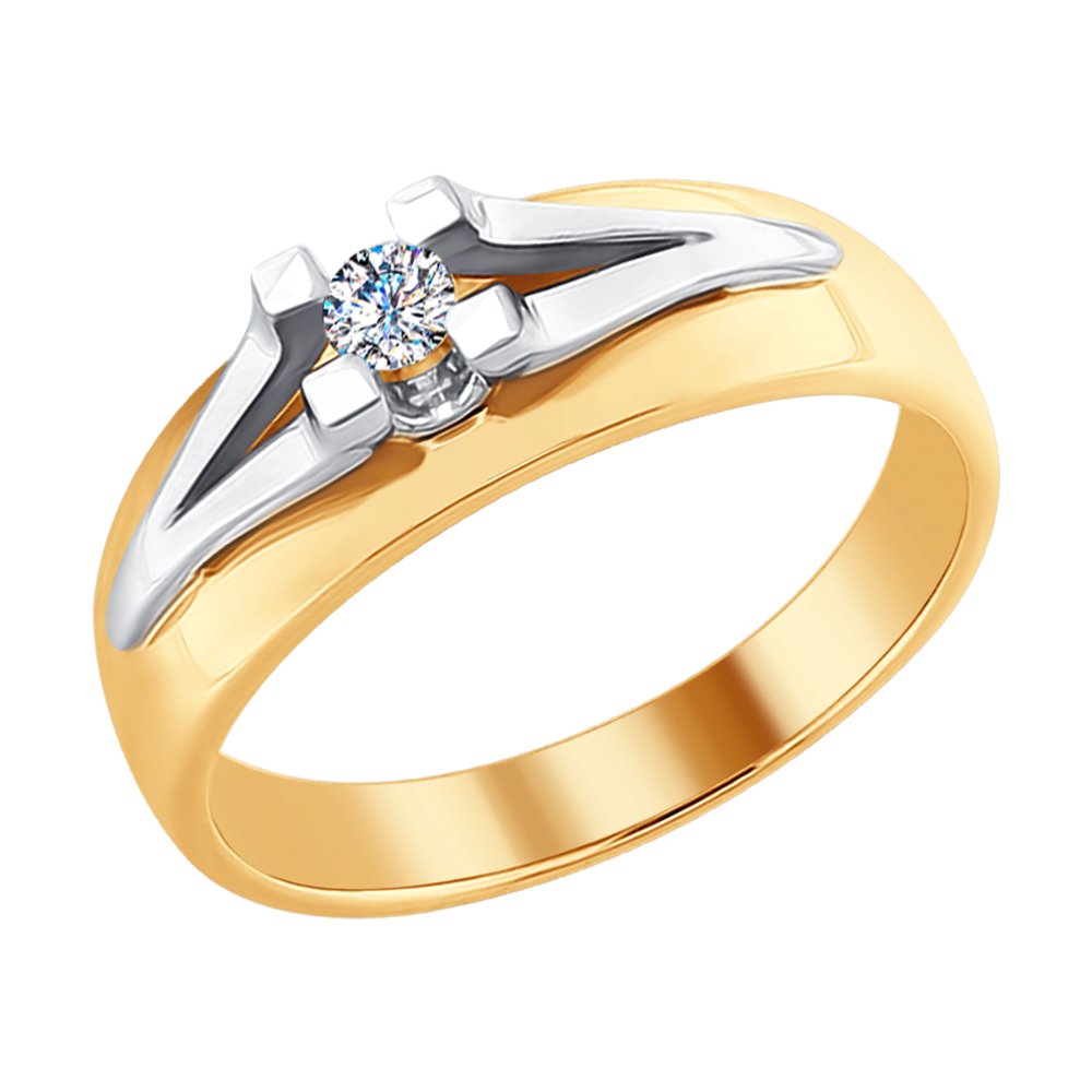 Золотое кольцо SOKOLOV 1011657 с бриллиантом