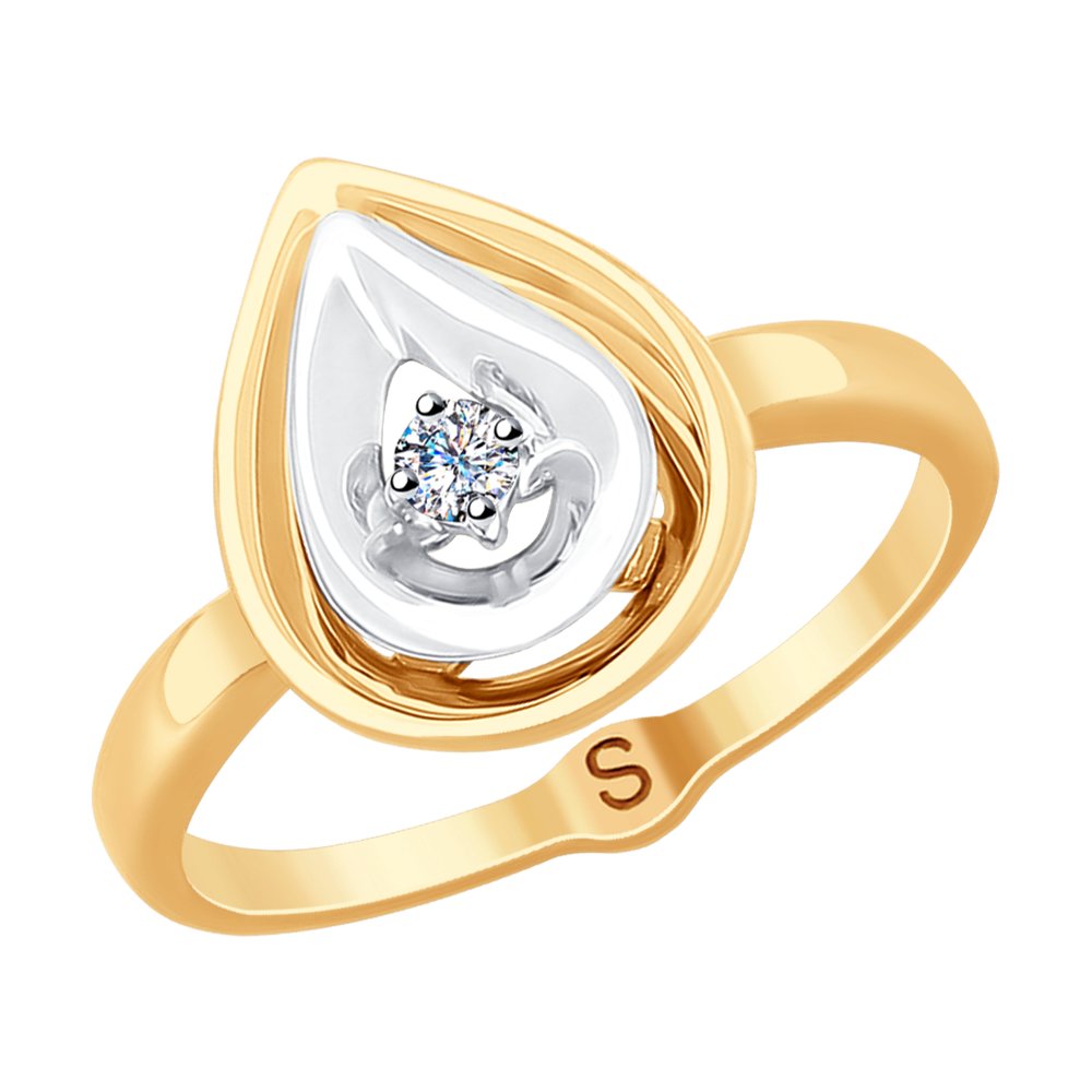 Золотое кольцо SOKOLOV 1011784 с бриллиантом