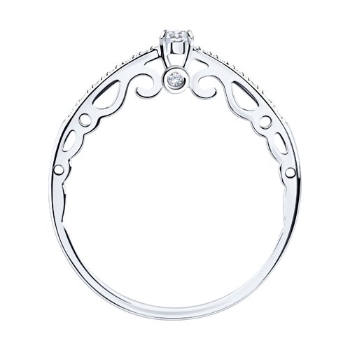 Помолвочное кольцо из белого золота SOKOLOV с бриллиантом 1011790