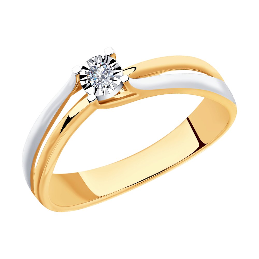 Золотое кольцо SOKOLOV 1011830 с бриллиантом