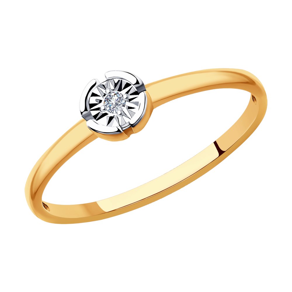 Золотое кольцо SOKOLOV 1011857 с бриллиантом