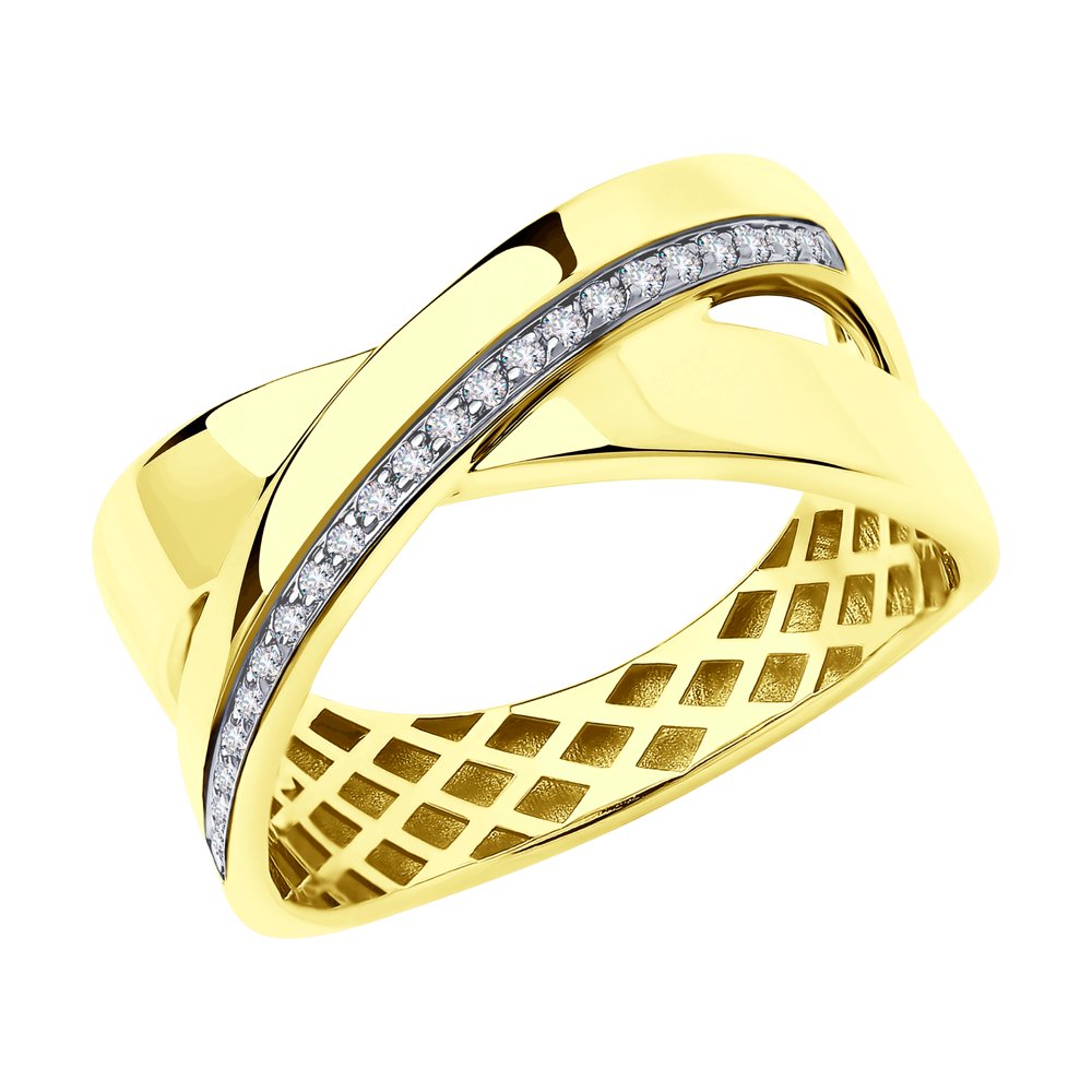Кольцо из лимонного золота SOKOLOV 1011936-2 с бриллиантом