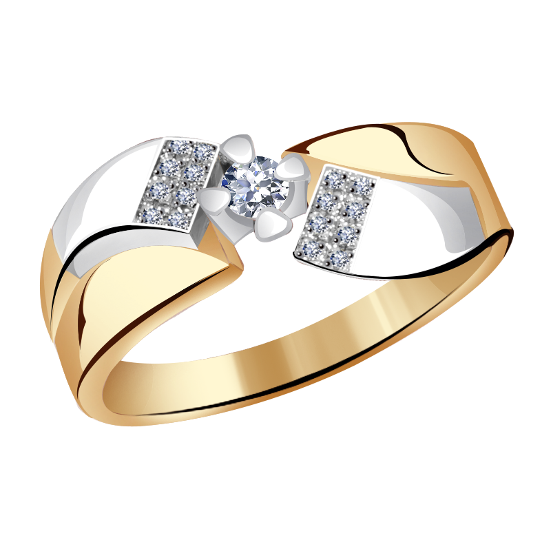 Золотое кольцо Александра 1011937сбк с бриллиантом