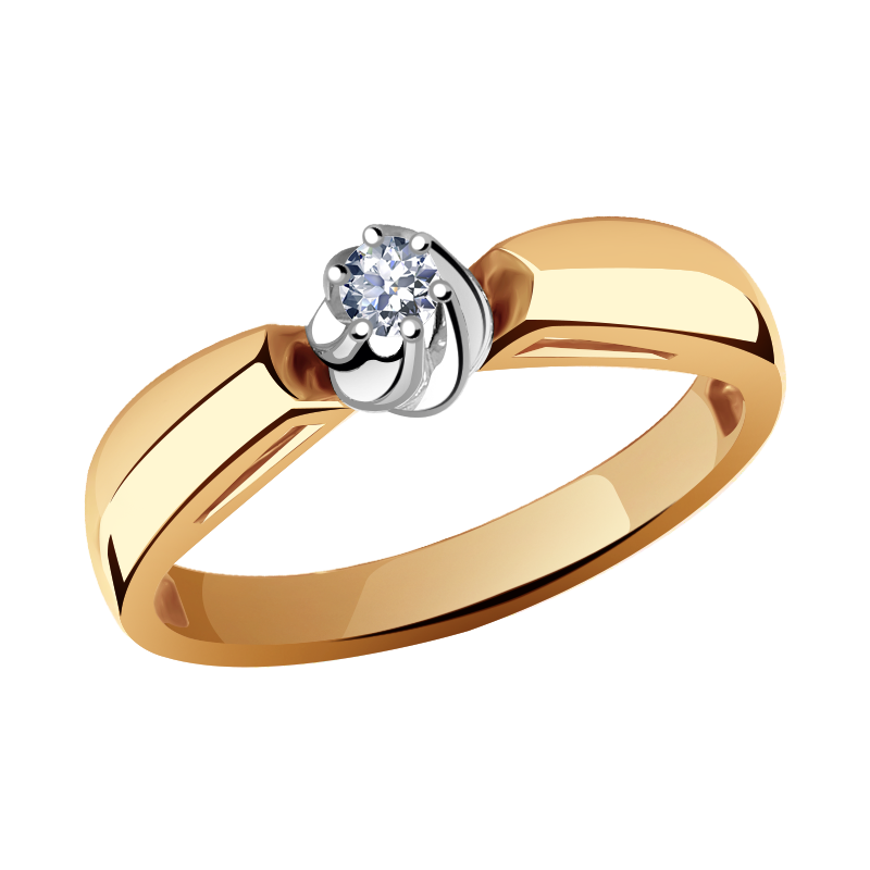 Золотое кольцо Александра 1011963сбк с бриллиантом