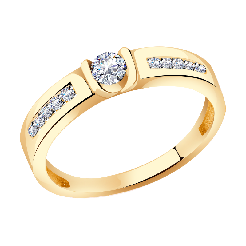 Золотое кольцо Александра 1012044ск с бриллиантом