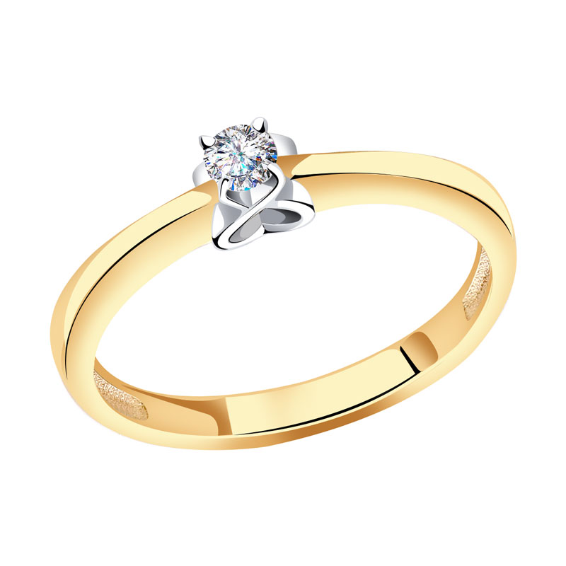 Золотое кольцо Александра 1012054сбк с бриллиантом
