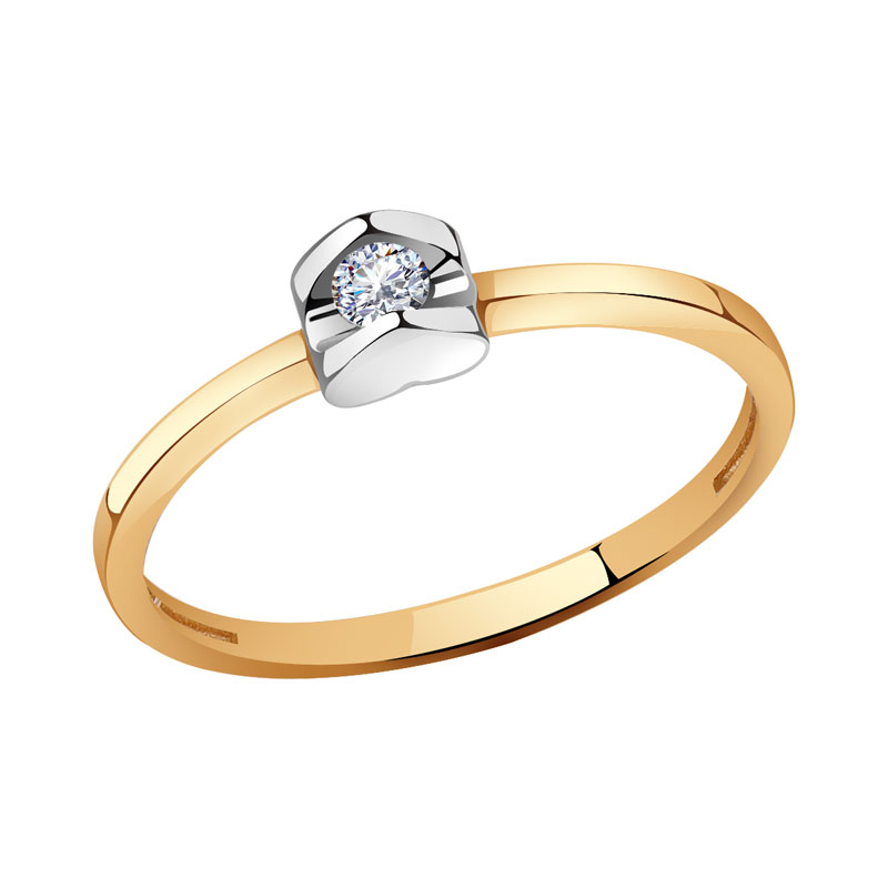 Золотое кольцо Александра 1012068сбк с бриллиантом