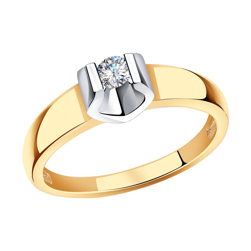 Золотое кольцо Александра 1012069сбк с бриллиантом