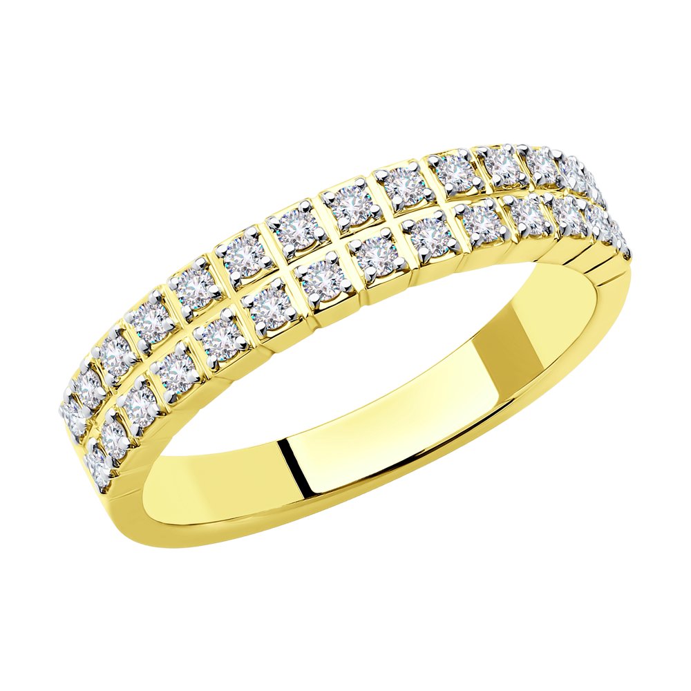 Кольцо из лимонного золота SOKOLOV 1012078-2 с бриллиантом