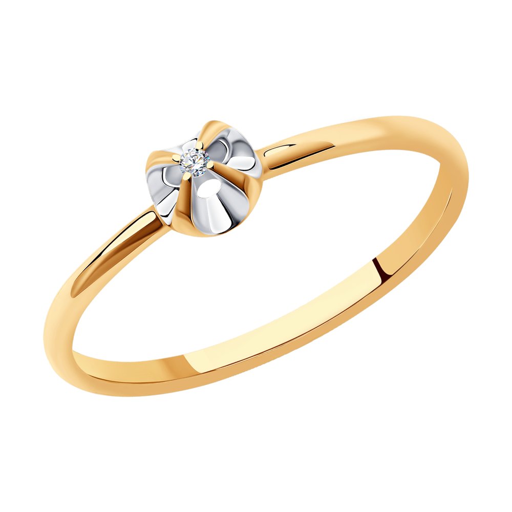 Золотое кольцо SOKOLOV 1012112 с бриллиантом