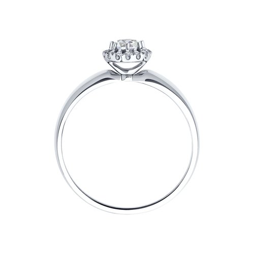 Помолвочное кольцо из белого золота SOKOLOV с бриллиантом 1012130-3