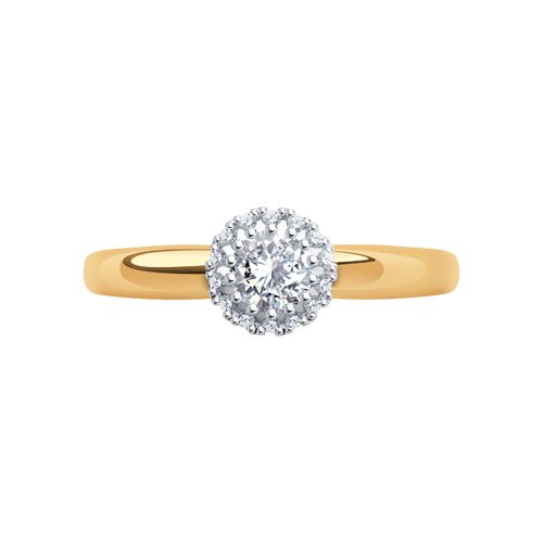 Золотое помолвочное кольцо SOKOLOV с бриллиантом 1012130