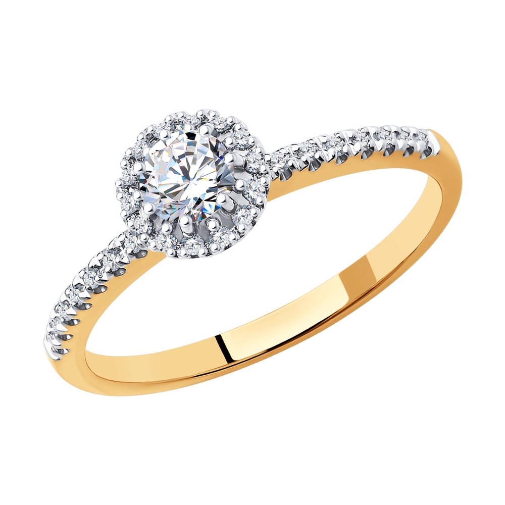 Золотое помолвочное кольцо SOKOLOV с бриллиантом 1012131