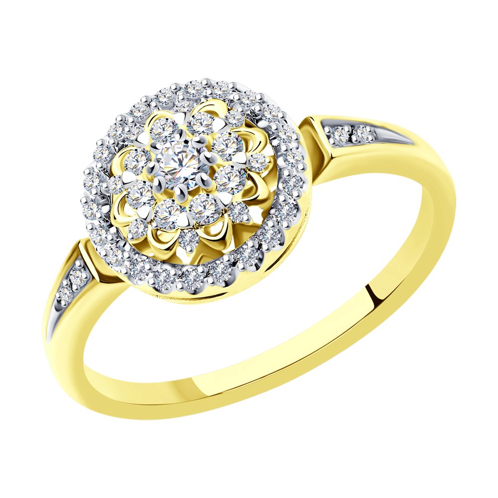 Кольцо из лимонного золота SOKOLOV 1012140-2 с бриллиантом