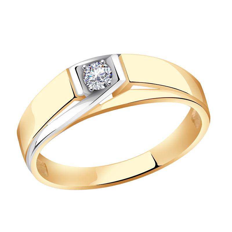 Золотое кольцо Александра 1012148сбк с бриллиантом