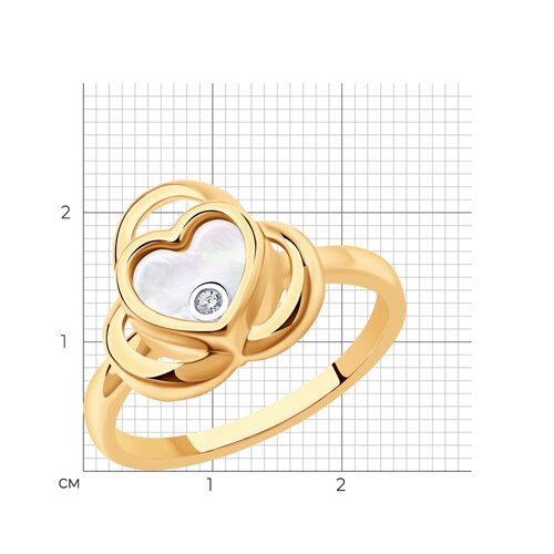 Золотое кольцо SOKOLOV с подвижным бриллиантом 1012150