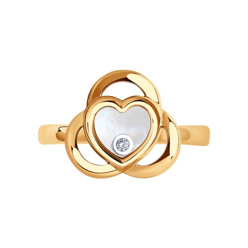 Золотое кольцо SOKOLOV с подвижным бриллиантом 1012150