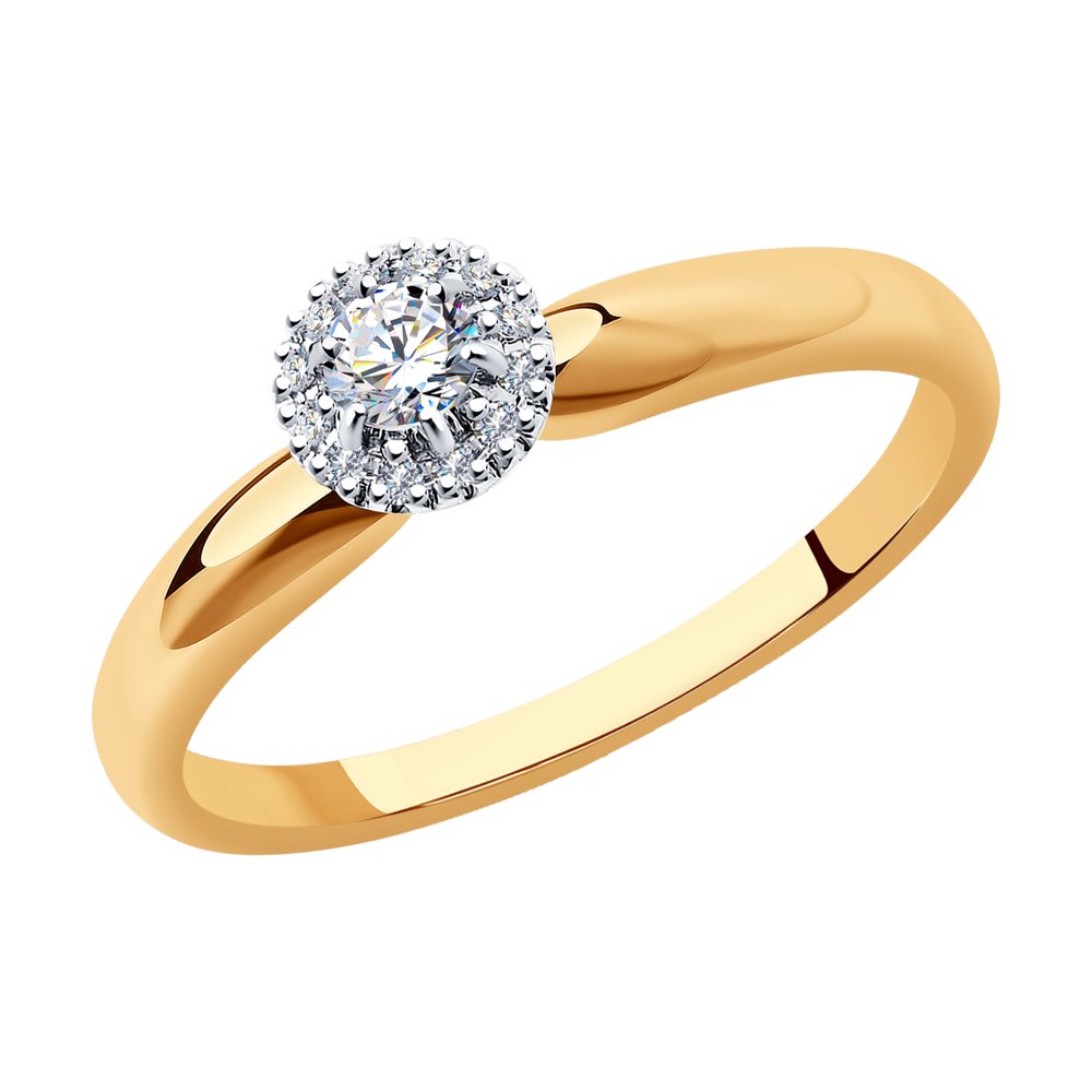 Золотое кольцо SOKOLOV 1012157 с бриллиантом