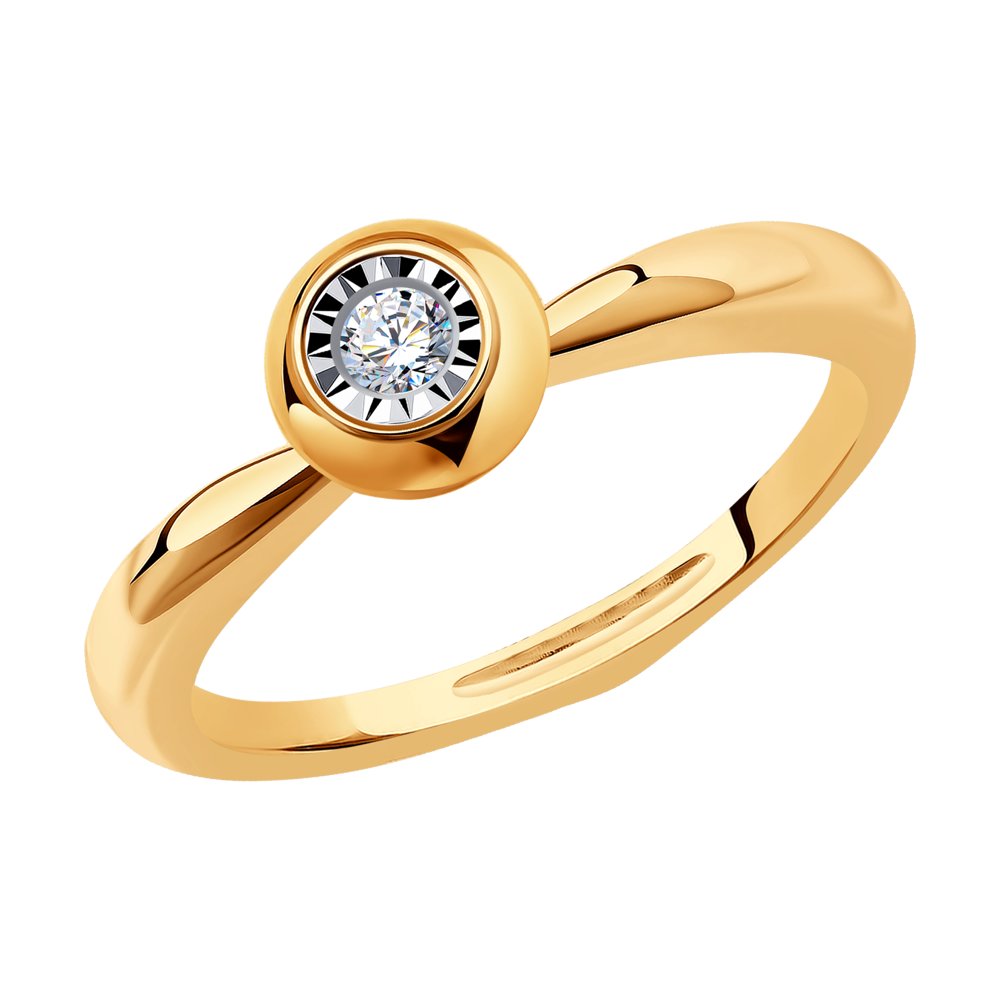 Золотое кольцо SOKOLOV 1012160 с бриллиантом