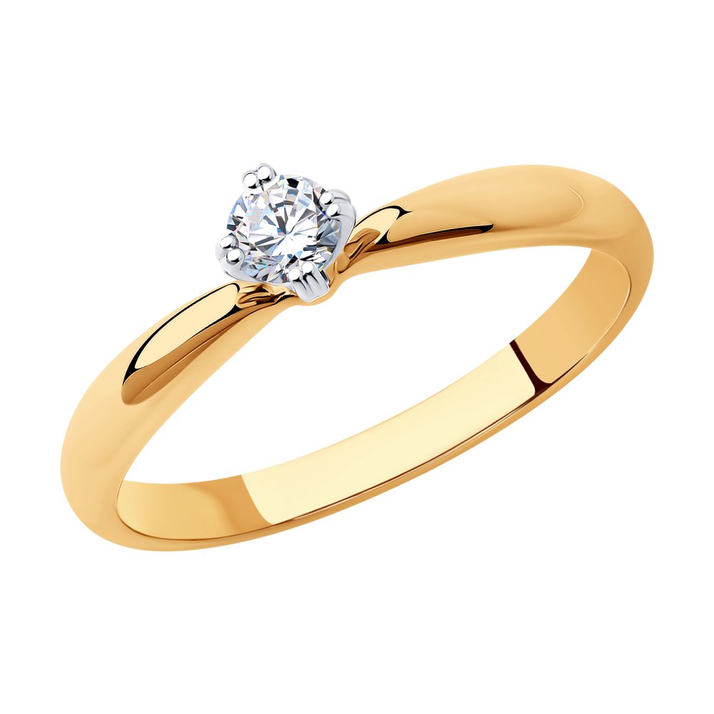 Золотое помолвочное кольцо SOKOLOV с бриллиантом 1012167