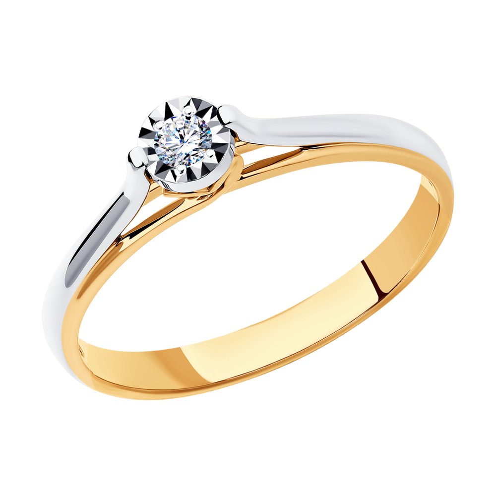 Золотое помолвочное кольцо SOKOLOV с бриллиантом 1012170