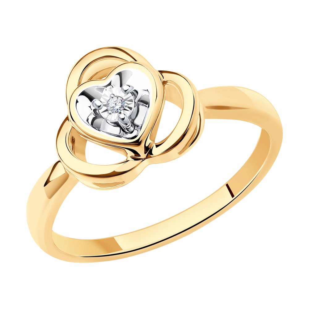 Золотое кольцо SOKOLOV 1012176 с бриллиантом