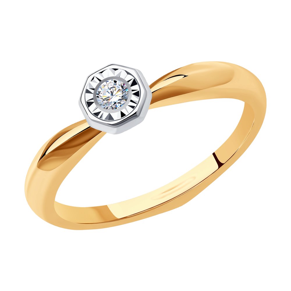 Золотое кольцо SOKOLOV 1012179 с бриллиантом