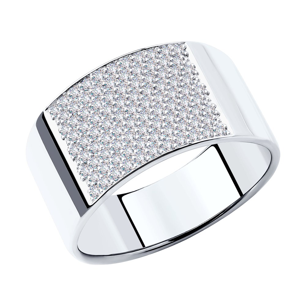Кольцо из белого золота SOKOLOV 1012189-3 с бриллиантом