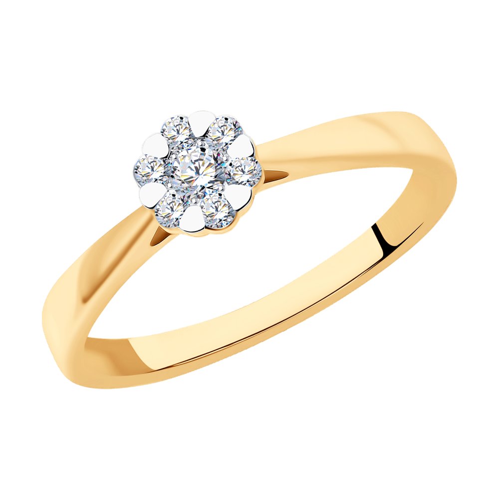 Золотое кольцо SOKOLOV 1012196 с бриллиантом