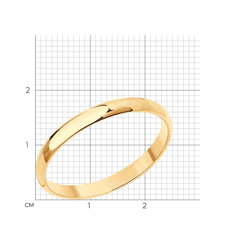 Золотое обручальное кольцо 2 мм SOKOLOV 110032