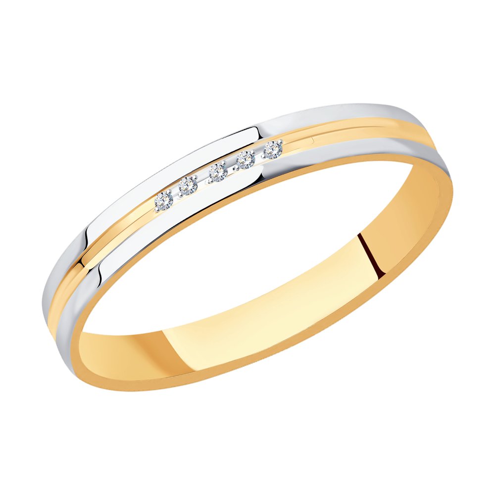 Золотое кольцо SOKOLOV 110155 с фианитом