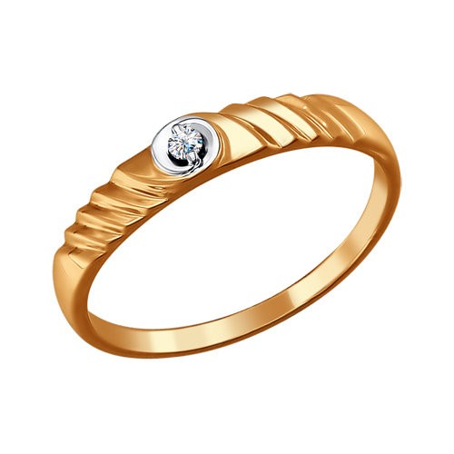 Золотое помолвочное кольцо SOKOLOV с бриллиантом 1110092