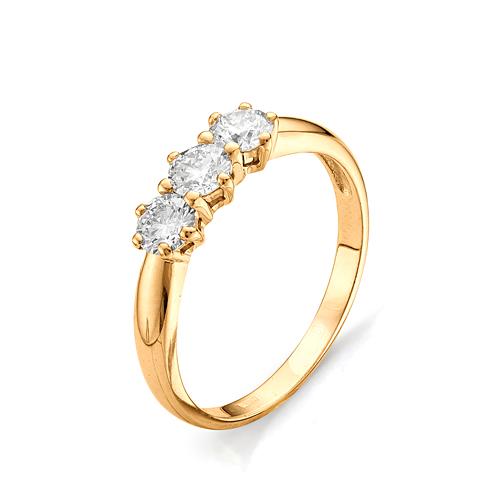 Золотое кольцо АЛЬКОР 11130-100 с бриллиантом